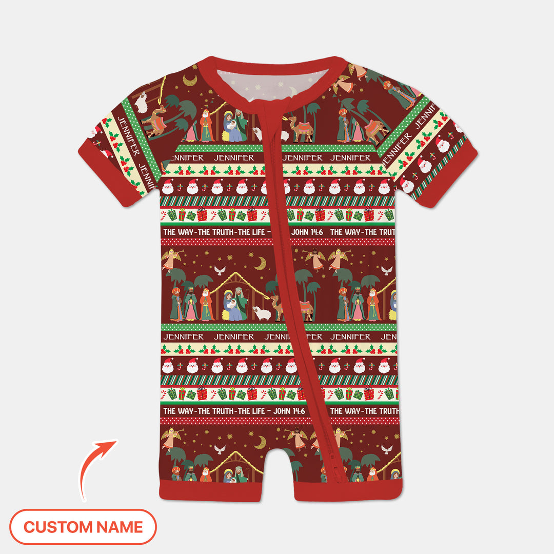 Benutzerdefinierter Name "My Deer First's Christmas" für Mädchen - Shorty Zippy