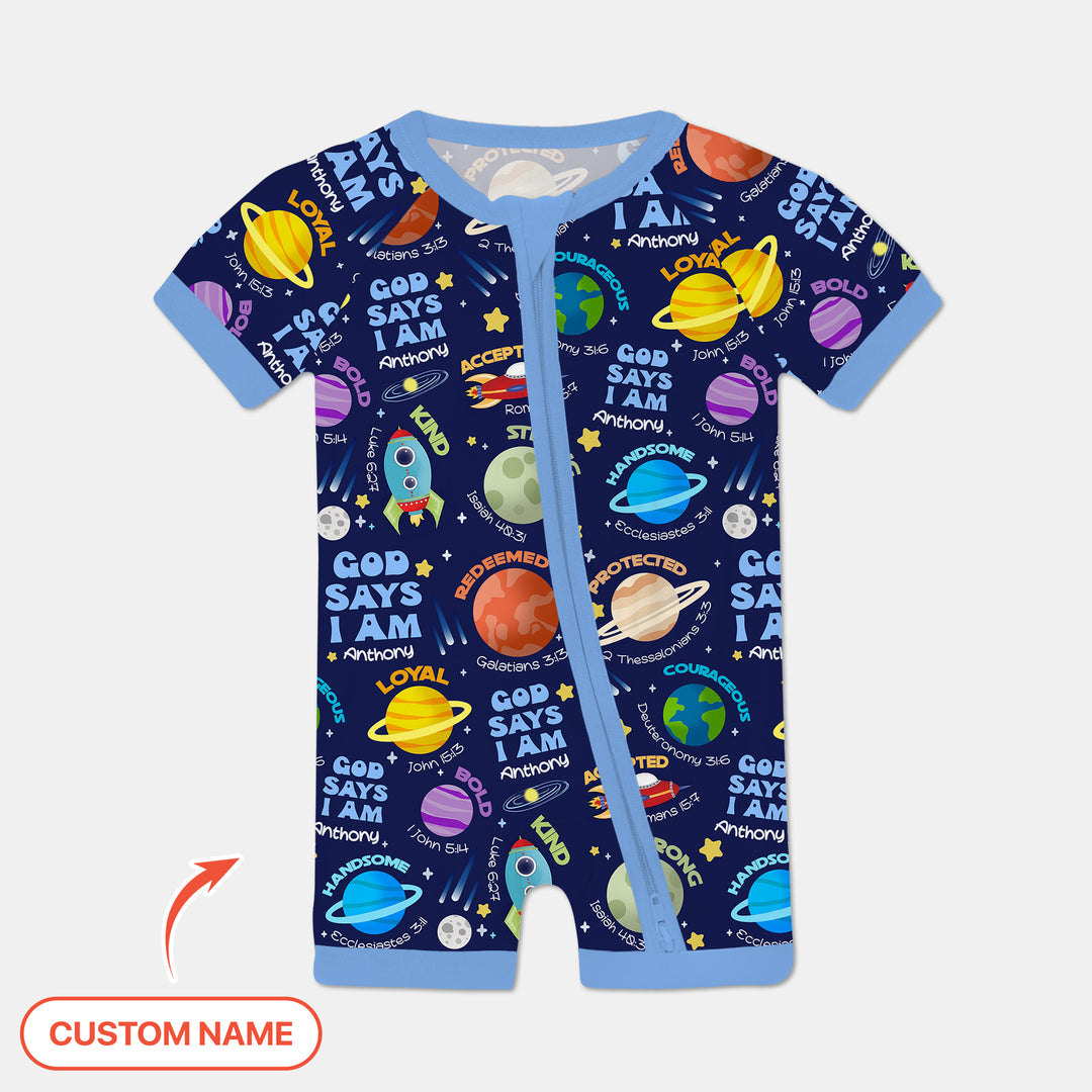 Space God Says I Am Custom Name Shorty Zippy