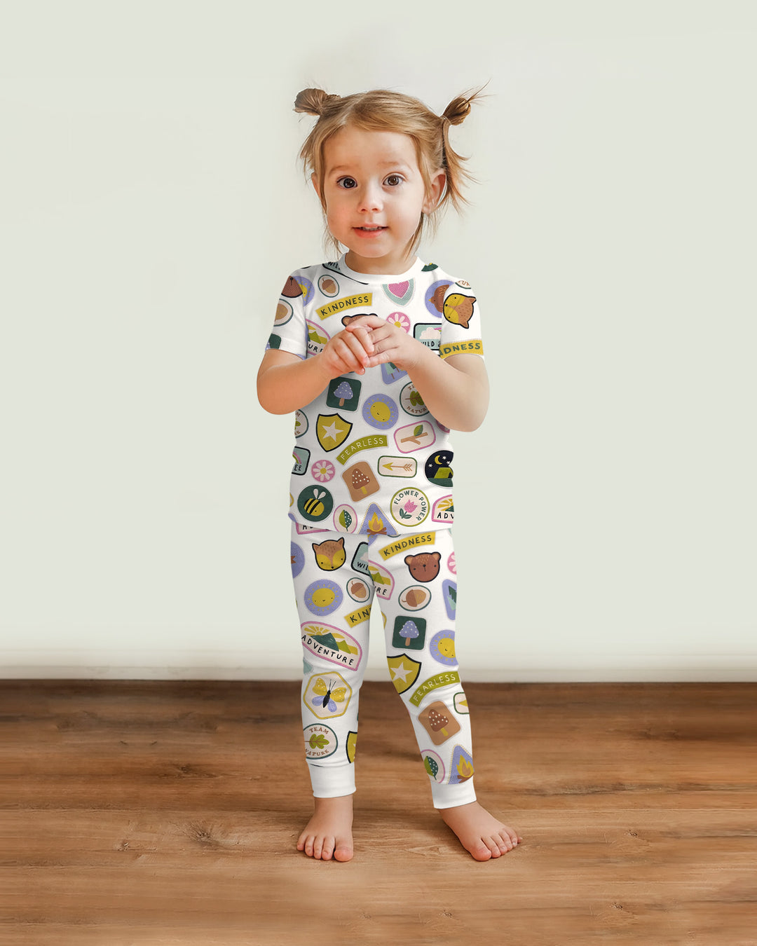 Conjunto de pijama de dos piezas de manga corta de bambú