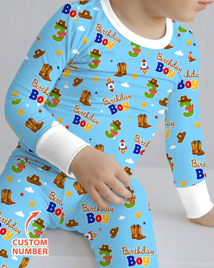 Zweiteiliges Langarm-Pyjama-Set mit Sommerfrüchten