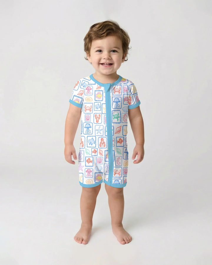 Coastal Treasures Family Matching Bamboo Shorty Zippy