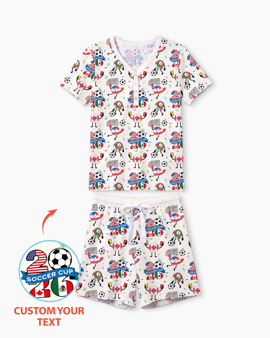 Soccer Squad 2026 Bamboo Women Short Sleeve Short Pajama Set