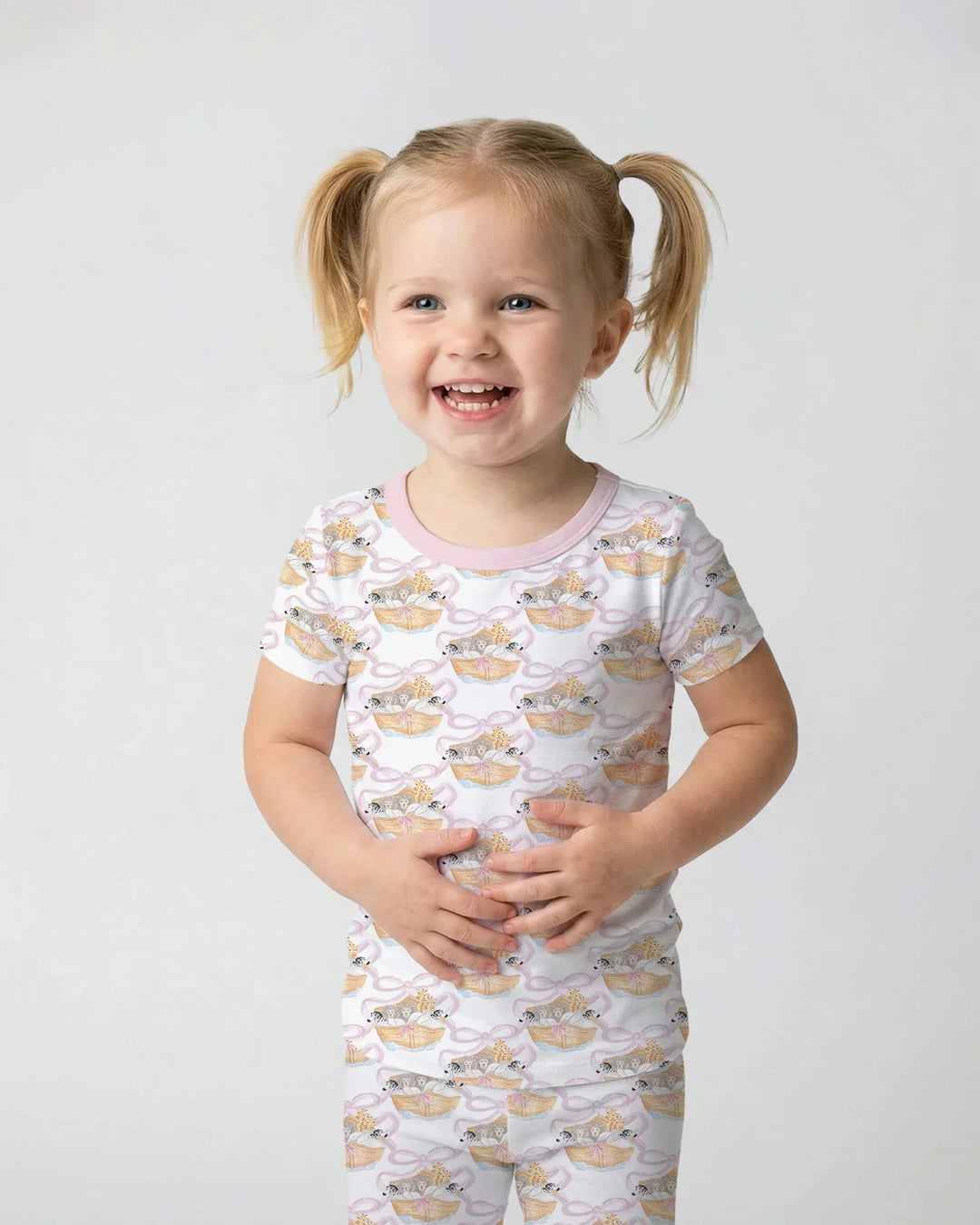 Noah's Ark Bamboo Two Piece Short Sleeve Pajama Set