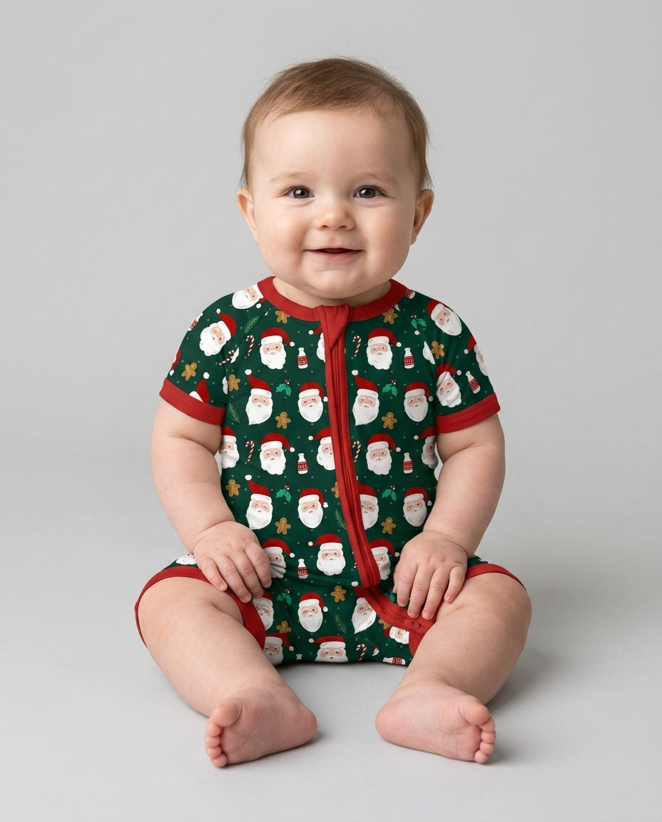 Christmas Sweet Santa Bamboo Shorty Zippy