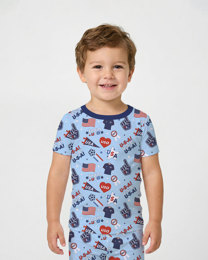 Zweiteiliges, kurzärmliges Pyjama-Set mit Marienkäfern