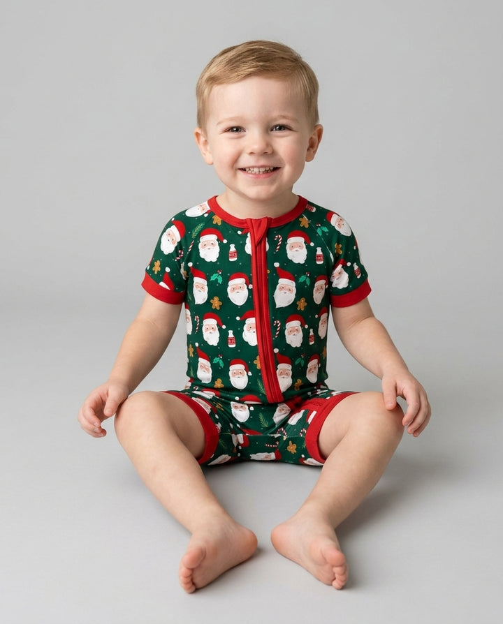 Christmas Sweet Santa Bamboo Shorty Zippy