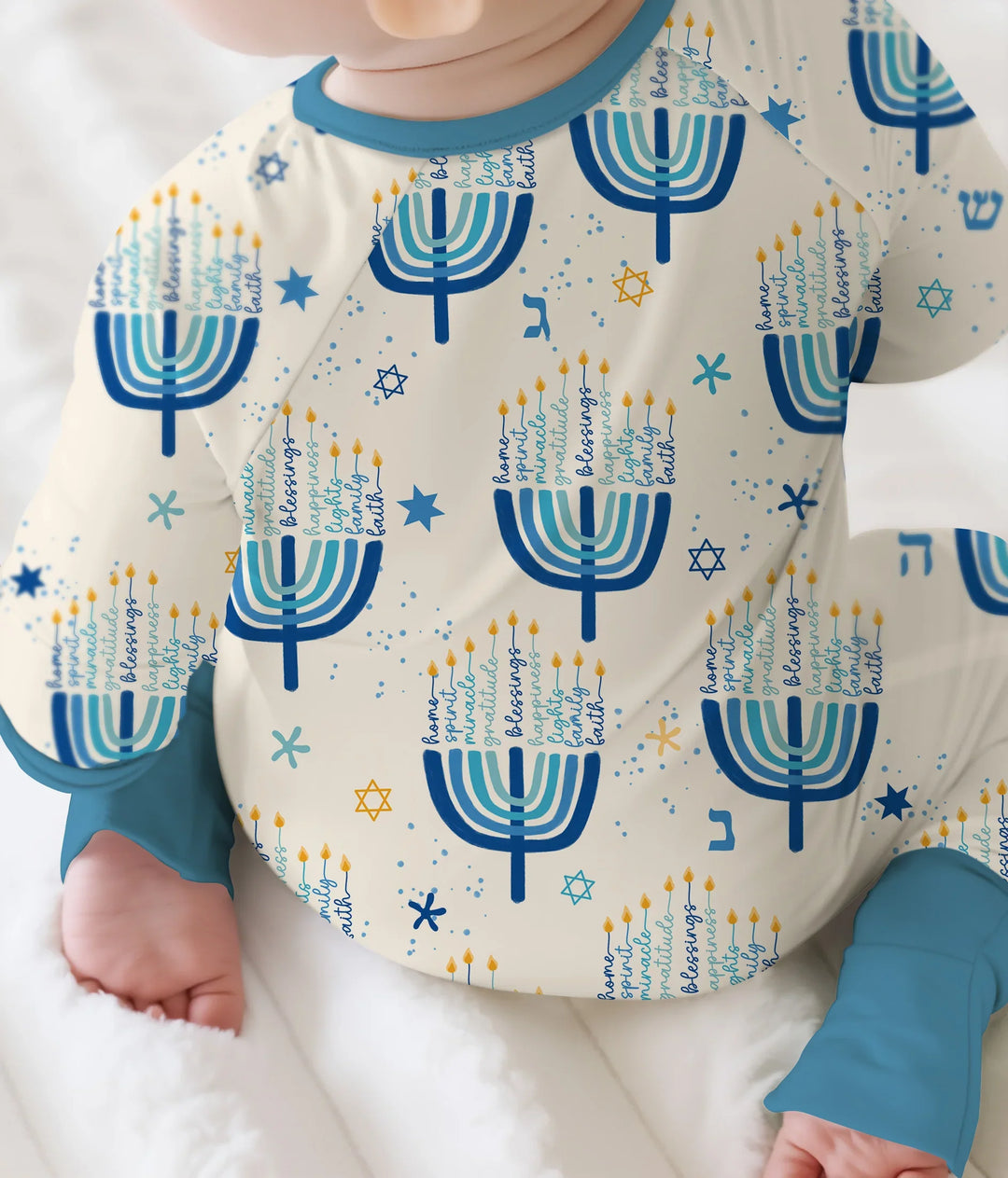 Hannukkah Menorah Family Matching Convertible Zippy , Hannukkah Menorah Family Matching Convertible Zippy - 0-3M / Girl