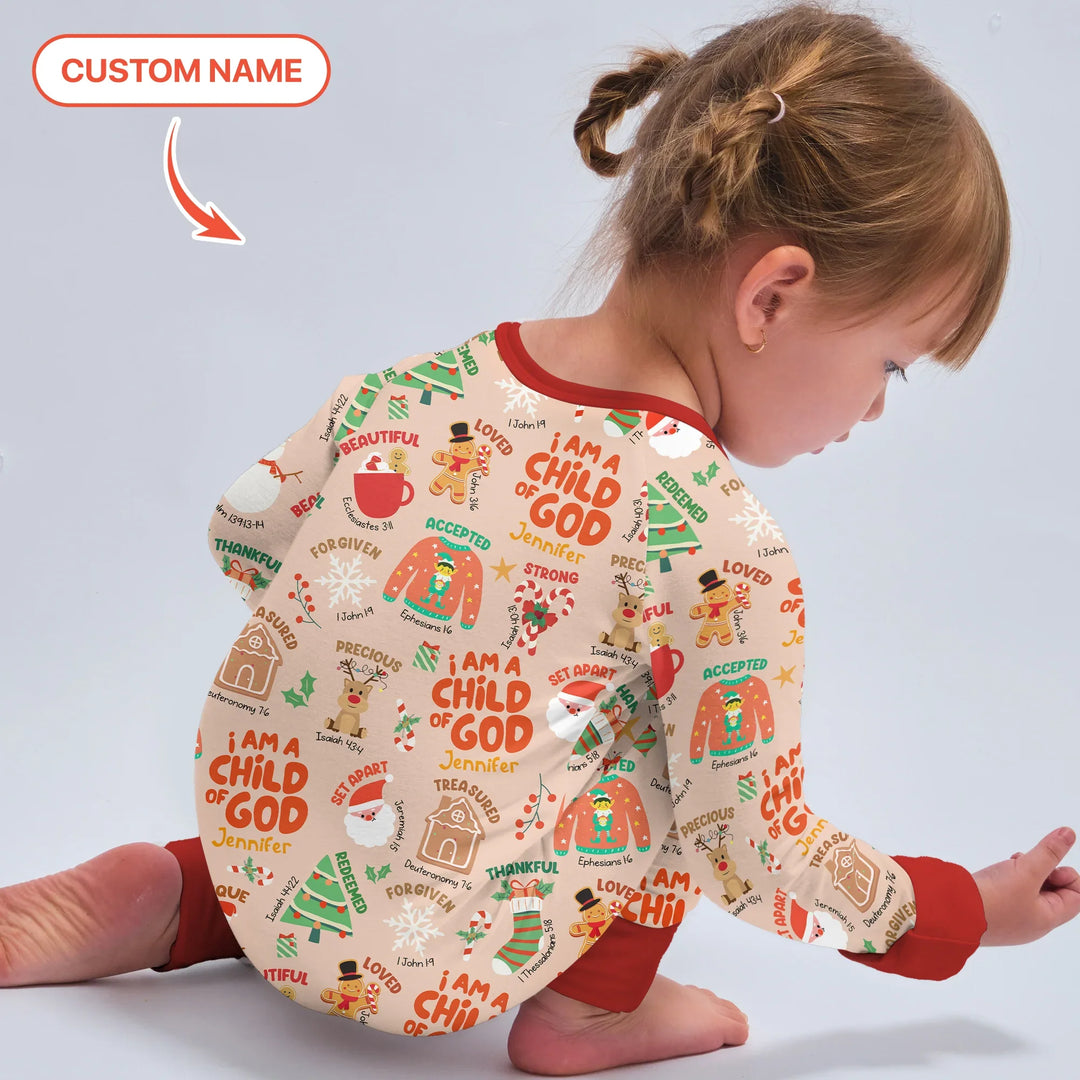 Merry Christmas I Am A Child Of God Custom Name Convertible Zippy