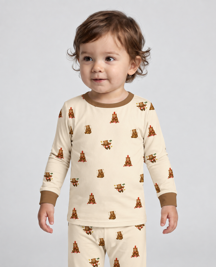 Woodland Campfire Crew Bamboo Two Piece Long Sleeve Pajama Set