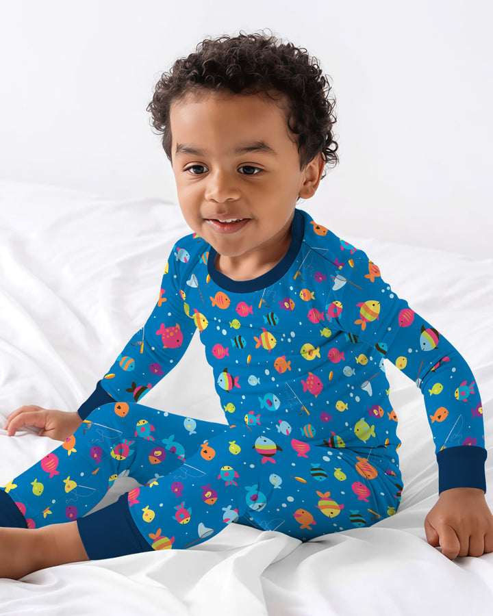 Conjunto de pijama de dos piezas de bambú con mangas largas, plantilla PERSONALIZADA