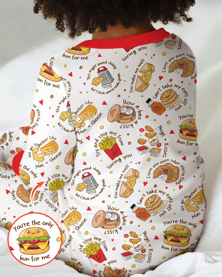 Food Puns Love Bamboo Two Piece Long Sleeve Pajama Set
