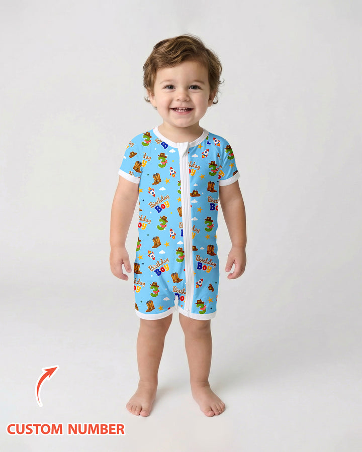 Plantilla PERSONALIZADA de Bambú Pijama Corto con Cremallera