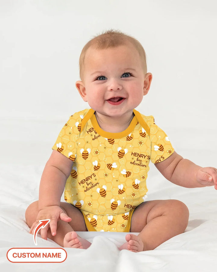 Custom Name Bee Back To School Bamboo Bodysuit