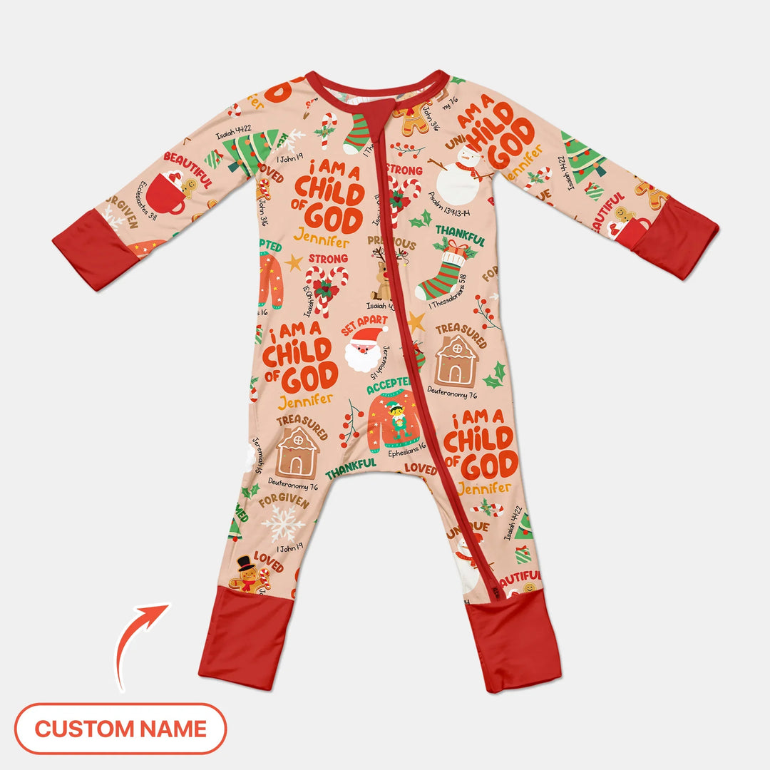 Merry Christmas I Am A Child Of God Custom Name Convertible Zippy