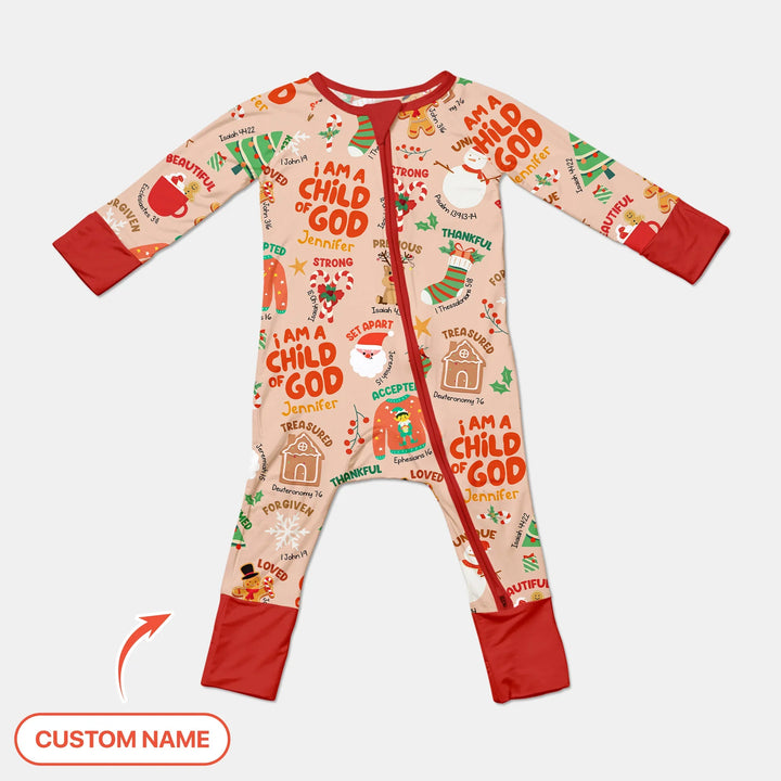 Merry Christmas I Am A Child Of God Custom Name Convertible Zippy