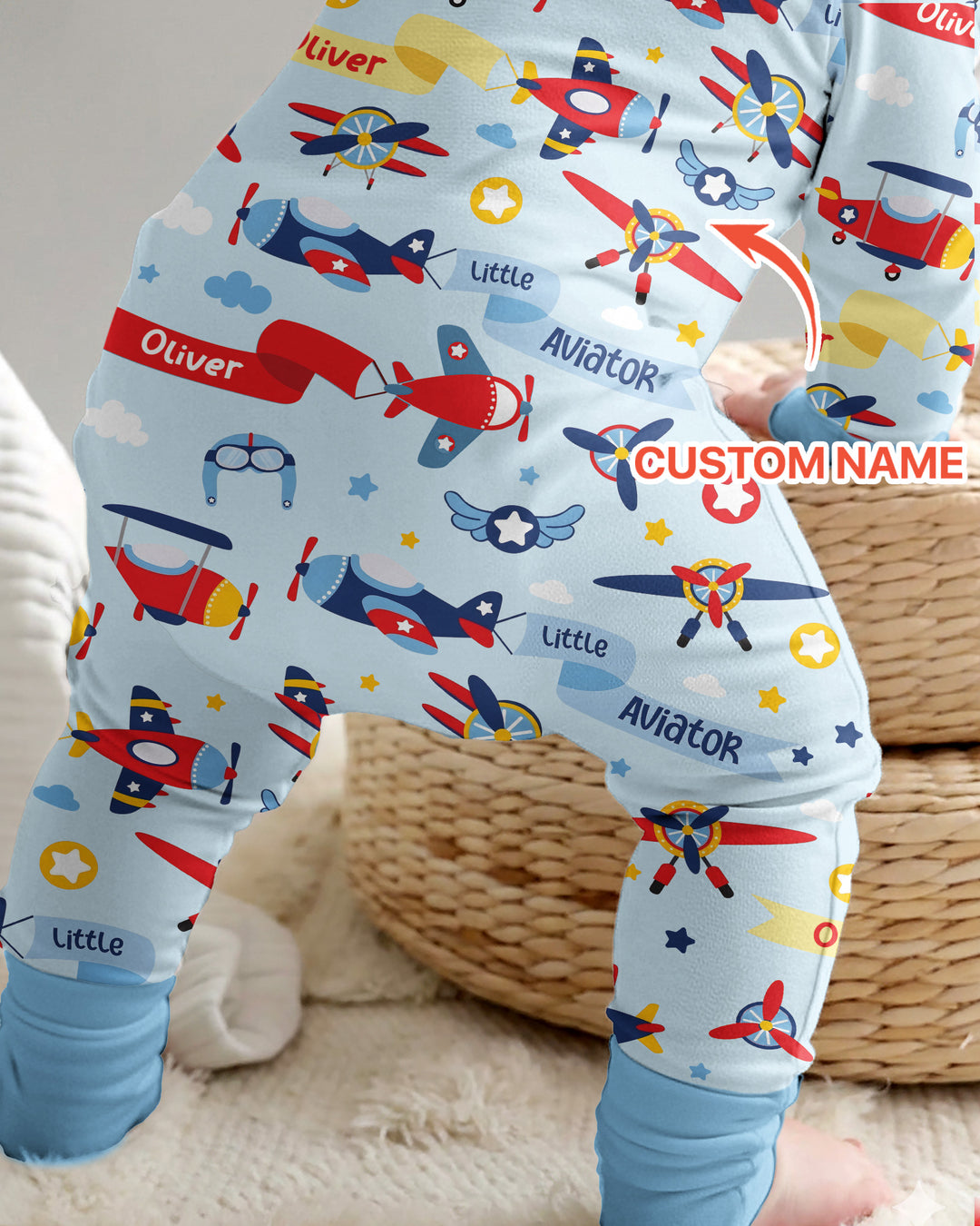 Our Little Aviator Custom Name Bamboo Convertible Zippy
