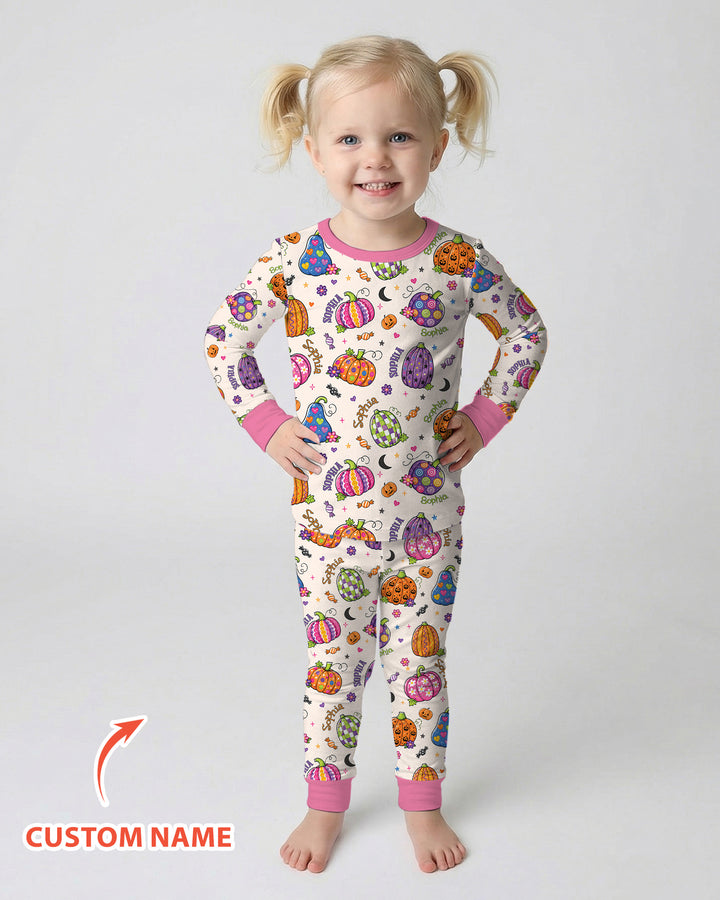 Boo-tiful Pumpkins Bamboo Two Piece Long Sleeve Pajama Set