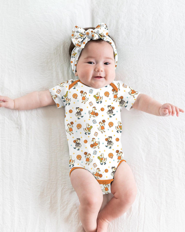 Silly Goose Playing Basketball Bamboo Bodysuit