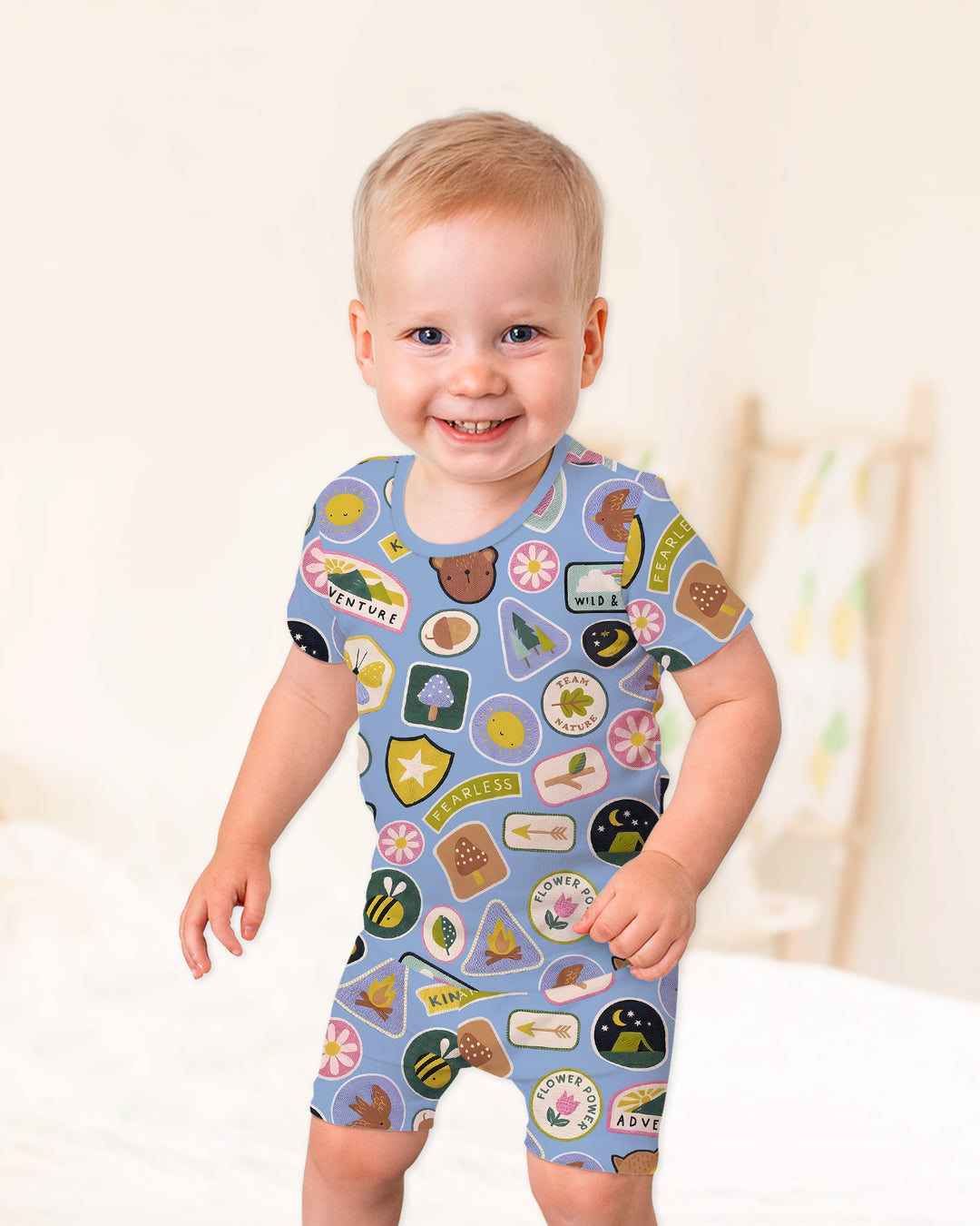 Little Explorer Bamboo Two Piece Short Sleeve Shorts Pajama Set