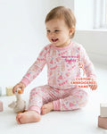Zweiteiliges Langarm-Pyjama-Set mit Sommerfrüchten