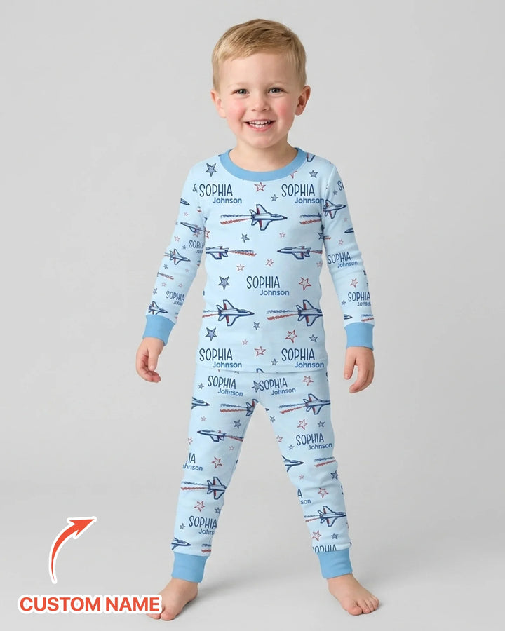 Conjunto de pijama de dos piezas de bambú con mangas largas, plantilla PERSONALIZADA