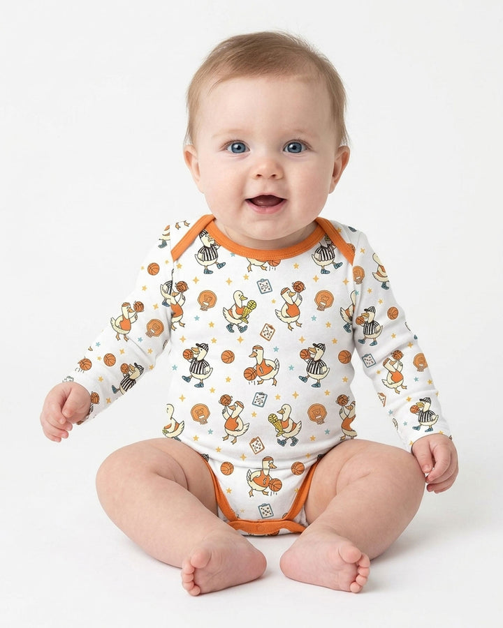 Silly Goose Playing Basketball Bamboo Bodysuit
