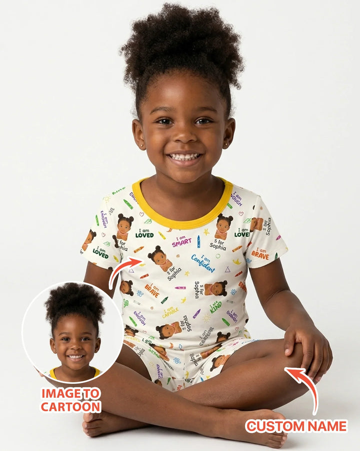 Zweiteiliges Pyjama-Set mit kurzen Ärmeln und Shorts im Sommer-Design