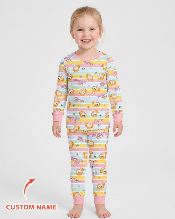 Zweiteiliges Langarm-Pyjama-Set mit Sommerfrüchten