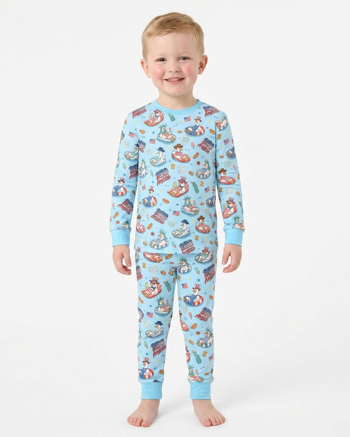 Zweiteiliges Langarm-Pyjama-Set mit Sommerfrüchten