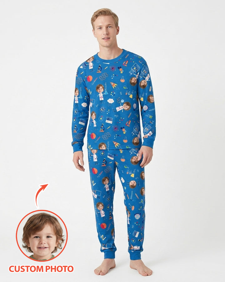 Custom Image Chemical Laboratory Bamboo Men's Pajama Set