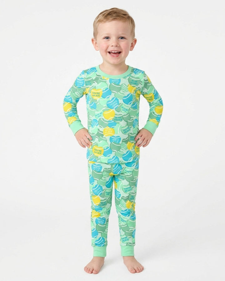 Zweiteiliges Langarm-Pyjama-Set mit Sommerfrüchten