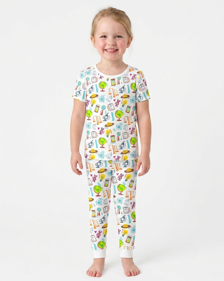 Conjunto de pijama de dos piezas de manga corta de bambú