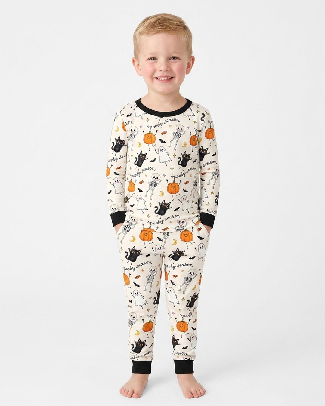 Conjunto de pijama de dos piezas de bambú con mangas largas, plantilla PERSONALIZADA