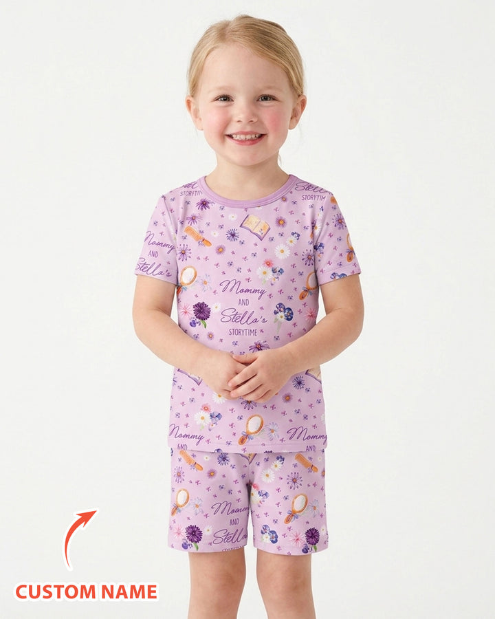 Conjunto de Pijama de Dos Piezas de Bambú con Mangas Cortas y Pantalones Cortos