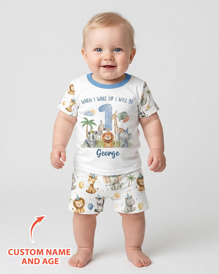 Schlafanzug-Set zweiteilig, kurze Ärmel, kurze Hose, Bambus