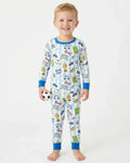 Striped Soccer Game Day Family Matching Bamboo Two Piece Long Sleeve Pajama Set