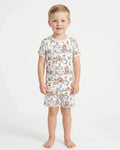 Vintage Lousiana Circus Toile Family Matching Bamboo Two Piece Short Sleeve Shorts Pajama Set