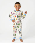 Zweiteiliges Langarm-Pyjama-Set mit Sommerfrüchten