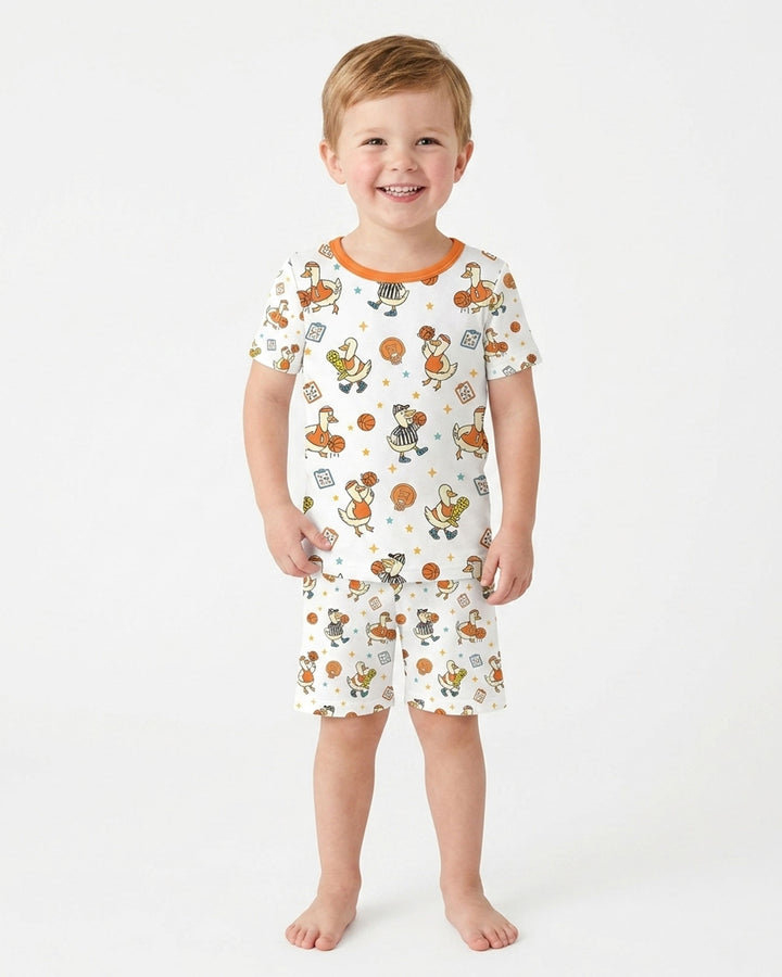 Conjunto de Pijama de Dos Piezas de Bambú con Mangas Cortas y Pantalones Cortos