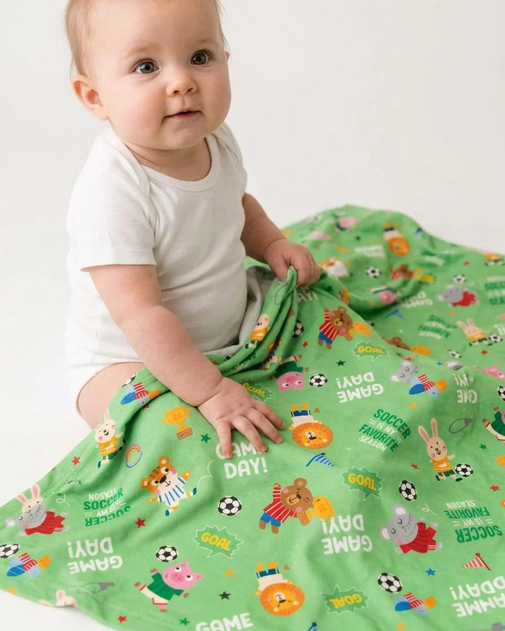 The World Cup Soccer Animals Bamboo Blanket