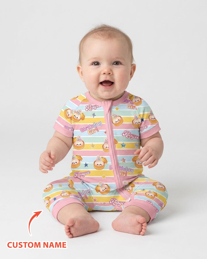 Custom Dumpling Birthday Girl  Bamboo Shorty Zippy