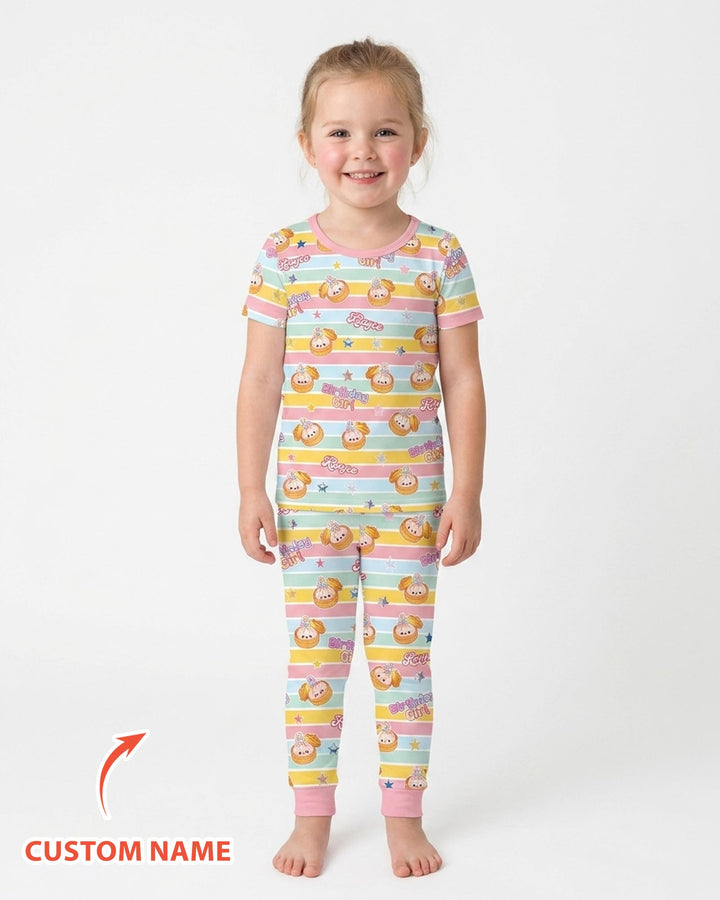 Zweiteiliges, kurzärmliges Pyjama-Set mit Marienkäfern