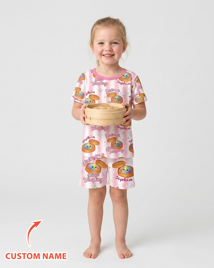 Conjunto de Pijama de Dos Piezas de Bambú con Mangas Cortas y Pantalones Cortos