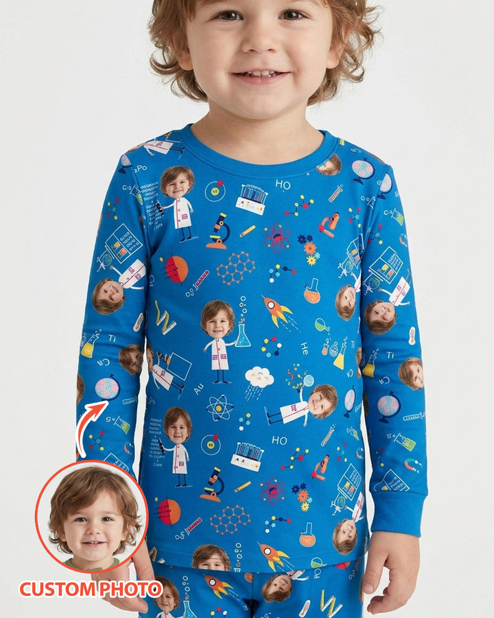 Custom Image Chemical Laboratory Bamboo Two Piece Long Sleeve Pajama Set