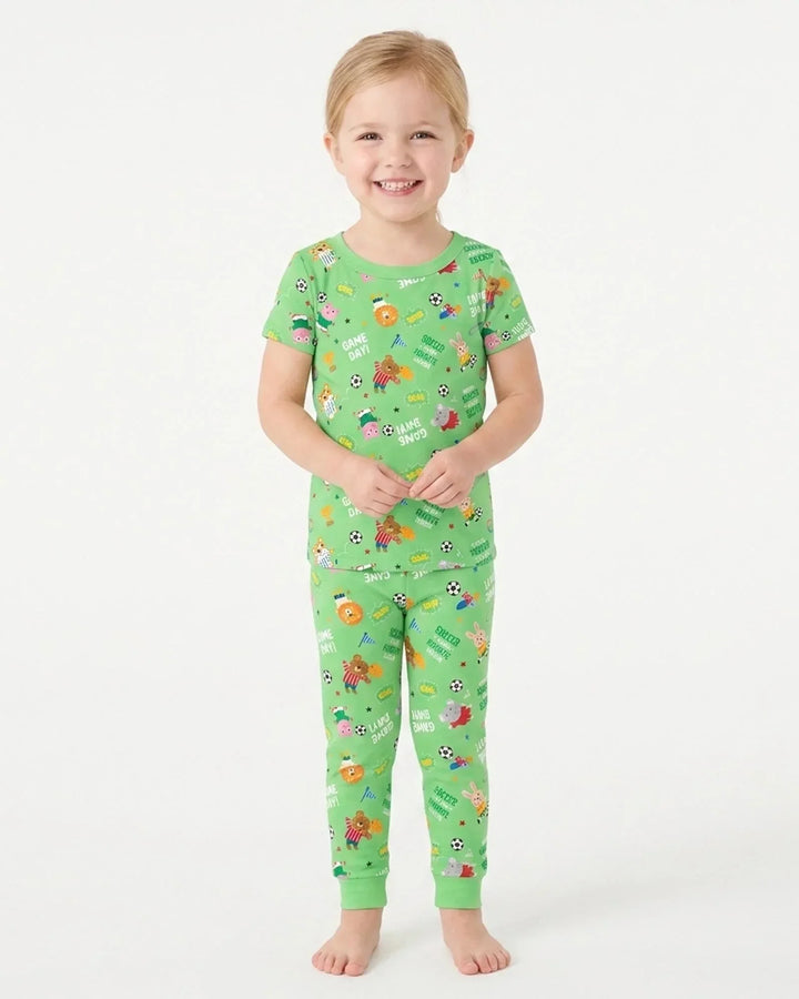 The World Cup Soccer Animals Bamboo Two Piece Short Sleeve Pajama Set