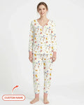 Custom Name Circus Toile Bamboo Women Pajama Set