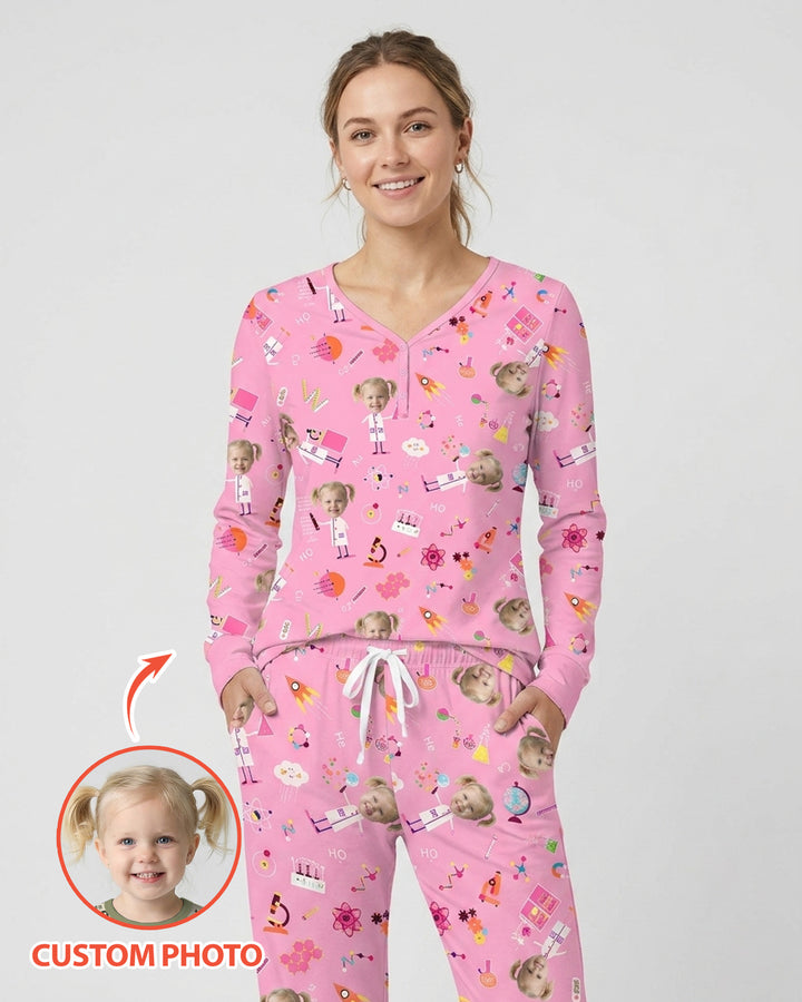 Custom Image Chemical Laboratory Bamboo Women Pajama Set