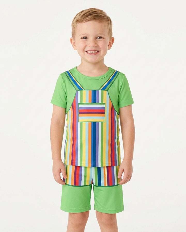 Conjunto de Pijama de Dos Piezas de Bambú con Mangas Cortas y Pantalones Cortos