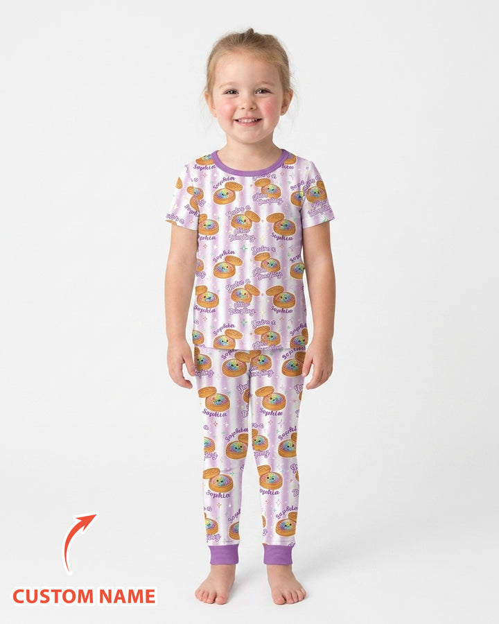 Conjunto de pijama de dos piezas de bambú de manga corta, plantilla personalizada
