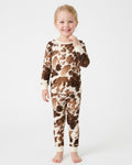 Trendy Cowhide Bamboo Two Piece Long Sleeve Pajama Set